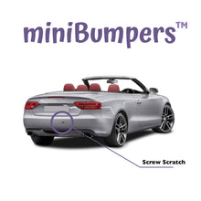 Load image into Gallery viewer, Each Order = 2 miniBumpers™ = Protection for 2 Front License Plate Screws - Brite-Size Creations Inc.